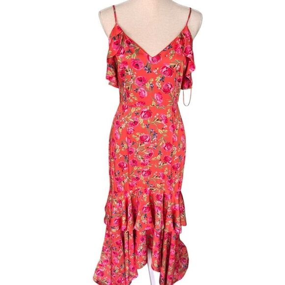 Keepsake The Label Tiered Maxi Dress in orange pink 6 - Picture 3 of 7